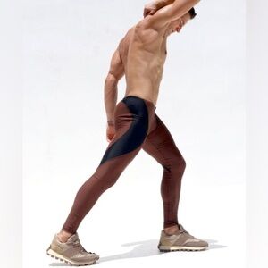 RUFSKIN Men’s Sport Legging Brown Black Size S Workout Lifting Sports Attire Men